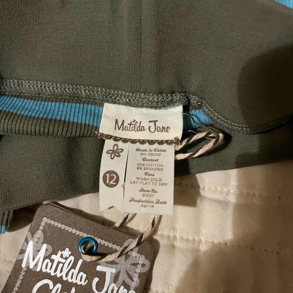 Matilda Jane Teal and Olive Striped Kids set pants new with tag‎